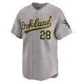 Youth Oakland Athletics ＃28 Jim Mudcat Grant Gray Limited Away Jersey