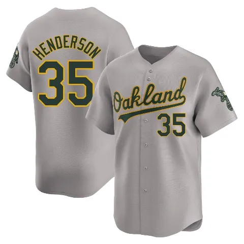 Youth Oakland Athletics ＃35 Rickey Henderson Gray Limited Away Jersey