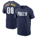 Youth Philadelphia Phillies ＃00 Custom T-Shirt Navy Custom 2024 City Connect Fuse Name & Number T-Shirt
