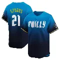 Youth Philadelphia Phillies ＃21 Garrett Stubbs Blue Limited 2024 City Connect Jersey