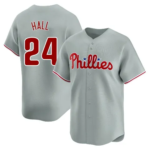 Youth Philadelphia Phillies ＃24 Darick Hall Gray Limited Away Jersey
