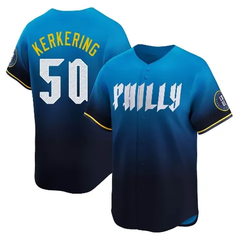Youth Philadelphia Phillies ＃50 Orion Kerkering Blue Limited 2024 City Connect Jersey