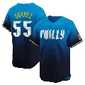 Youth Philadelphia Phillies ＃55 Ranger Suarez Blue Limited 2024 City Connect Jersey