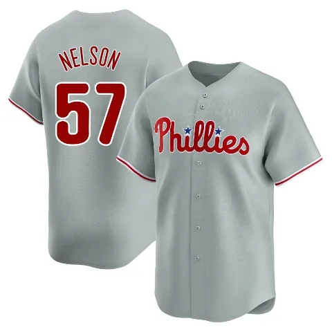 Youth Philadelphia Phillies ＃57 Nick Nelson Gray Limited Away Jersey