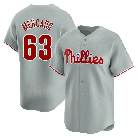 Youth Philadelphia Phillies ＃63 Michael Mercado Gray Limited Away Jersey
