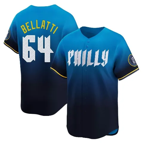 Youth Philadelphia Phillies ＃64 Andrew Bellatti Blue Limited 2024 City Connect Jersey