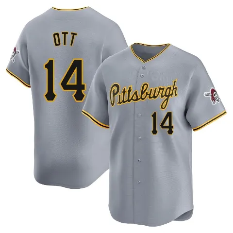 Youth Pittsburgh Pirates ＃14 Ed Ott Gray Limited Away Jersey