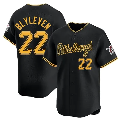 Youth Pittsburgh Pirates ＃22 Bert Blyleven Black Limited Alternate Jersey