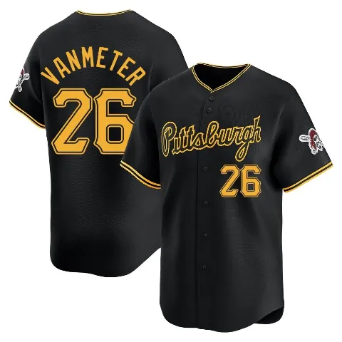 Youth Pittsburgh Pirates ＃26 Josh VanMeter Black Limited Alternate Jersey