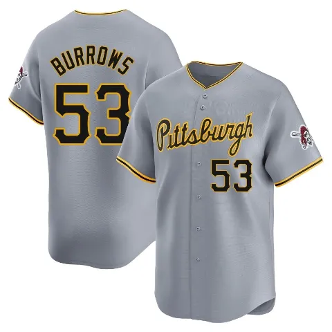 Youth Pittsburgh Pirates ＃53 Mike Burrows Gray Limited Away Jersey