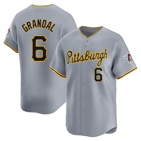 Youth Pittsburgh Pirates ＃6 Yasmani Grandal Gray Limited Away Jersey