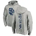 Youth San Diego Padres ＃00 Custom Hoodie Ash Custom Backer Pullover Hoodie