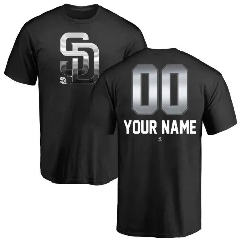 Youth San Diego Padres ＃00 Custom T-Shirt Black Custom Midnight Mascot T-Shirt -