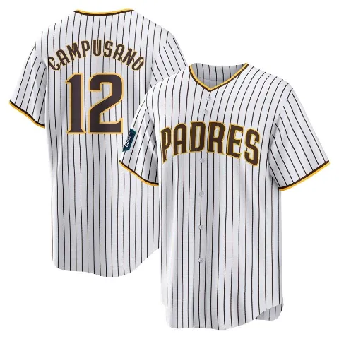Youth San Diego Padres ＃12 Luis Campusano White Replica 2024 World Tour Seoul Series Home Jersey
