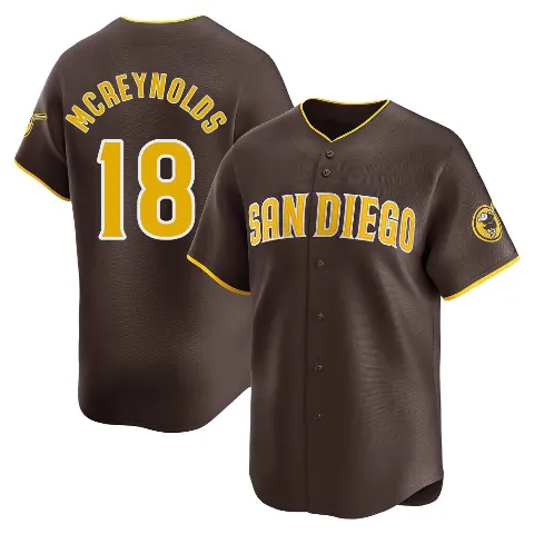 Youth San Diego Padres ＃18 Kevin Mcreynolds Brown Limited Away Jersey