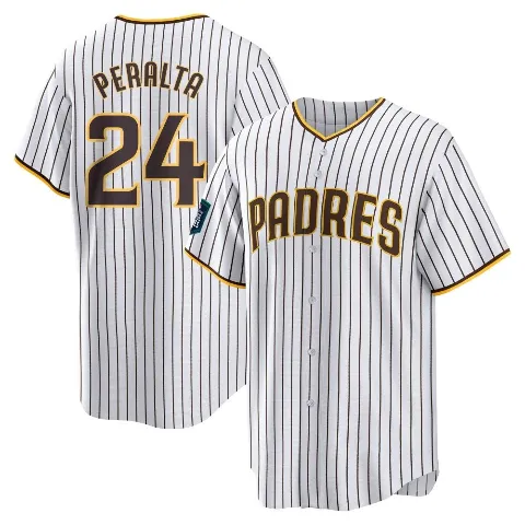 Youth San Diego Padres ＃24 David Peralta White Replica 2024 World Tour Seoul Series Home Jersey