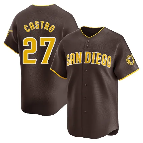 Youth San Diego Padres ＃27 Manuel Castro Brown Limited Away Jersey