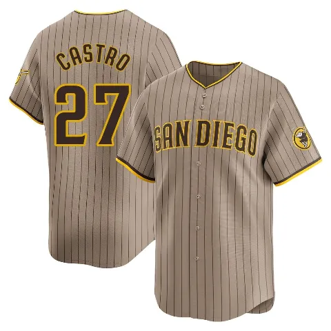 Youth San Diego Padres ＃27 Manuel Castro Limited Tan Alternate Jersey