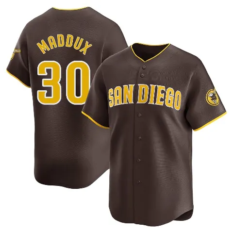 Youth San Diego Padres ＃30 Greg Maddux Brown Limited Away Jersey