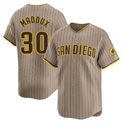 Youth San Diego Padres ＃30 Greg Maddux Limited Tan Alternate Jersey