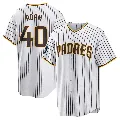 Youth San Diego Padres ＃40 Jason Adam White Replica 2024 World Tour Seoul Series Home Jersey