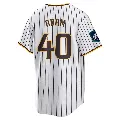 Youth San Diego Padres ＃40 Jason Adam White Replica 2024 World Tour Seoul Series Home Jersey