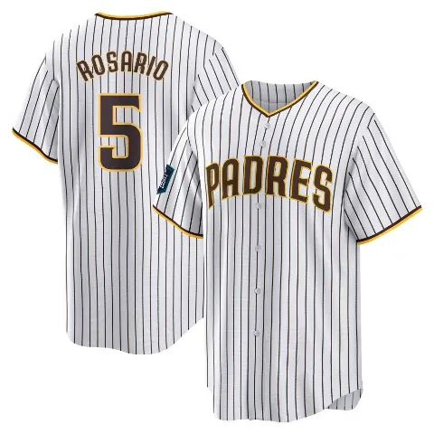 Youth San Diego Padres ＃5 Eguy Rosario White Replica 2024 World Tour Seoul Series Home Jersey