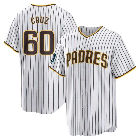 Youth San Diego Padres ＃60 Omar Cruz White Replica 2024 World Tour Seoul Series Home Jersey