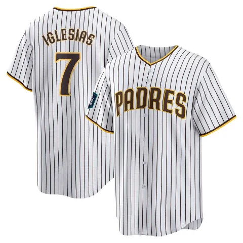 Youth San Diego Padres ＃7 Jose Iglesias White Replica 2024 World Tour Seoul Series Home Jersey