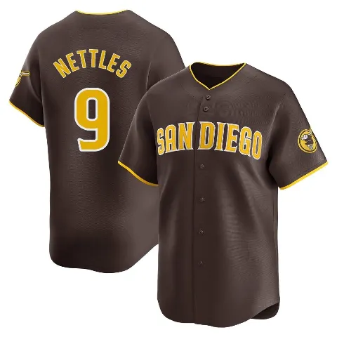 Youth San Diego Padres ＃9 Graig Nettles Brown Limited Away Jersey