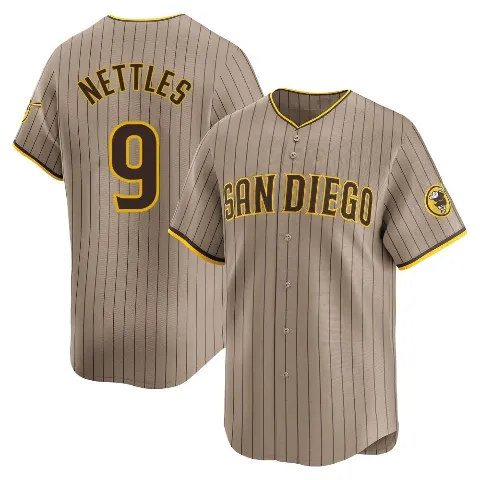 Youth San Diego Padres ＃9 Graig Nettles Limited Tan Alternate Jersey