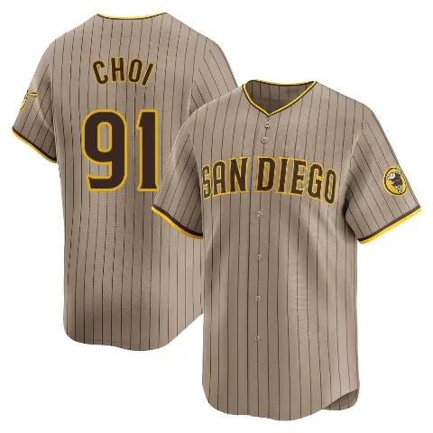 Youth San Diego Padres ＃91 Ji Man Choi Limited Tan Alternate Jersey
