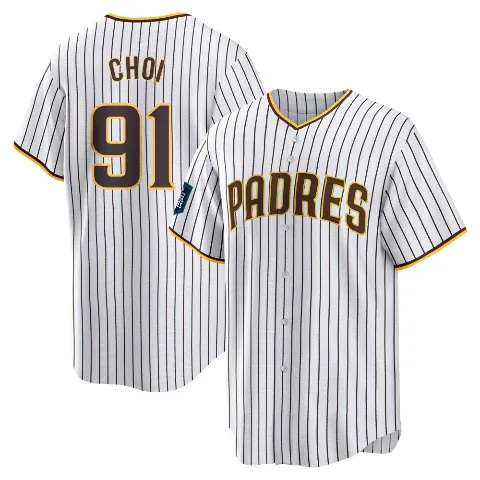 Youth San Diego Padres ＃91 Ji Man Choi White Replica 2024 World Tour Seoul Series Home Jersey