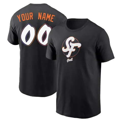 Youth San Francisco Giants ＃00 Custom T-Shirt Black Custom 2025 City Connect Name & Number T-Shirt