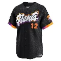 Youth San Francisco Giants ＃12 Jim Davenport Anthracite Limited 2025 City Connect Jersey