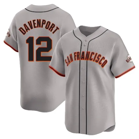 Youth San Francisco Giants ＃12 Jim Davenport Gray Limited Away Jersey