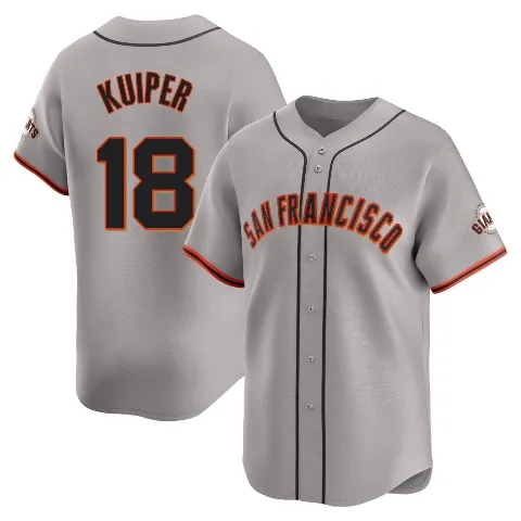 Youth San Francisco Giants ＃18 Duane Kuiper Gray Limited Away Jersey