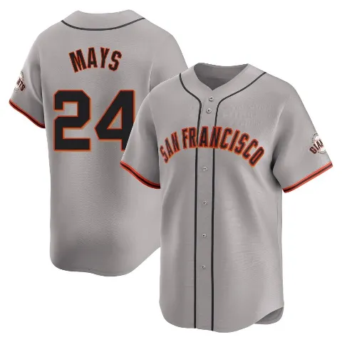 Youth San Francisco Giants ＃24 Willie Mays Gray Limited Away Jersey