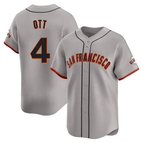 Youth San Francisco Giants ＃4 Mel Ott Gray Limited Away Jersey
