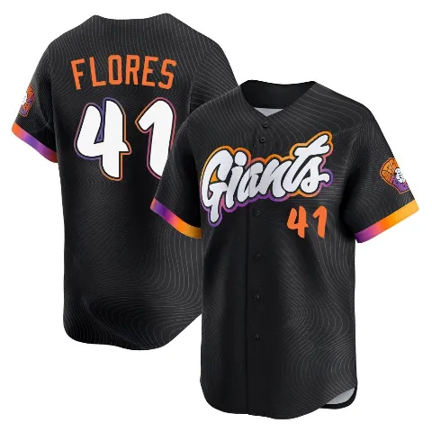 Youth San Francisco Giants ＃41 Wilmer Flores Anthracite Limited 2025 City Connect Jersey