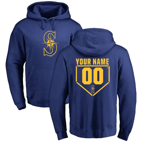 Youth Seattle Mariners ＃00 Custom Hoodie Royal Custom RBI Pullover Hoodie -