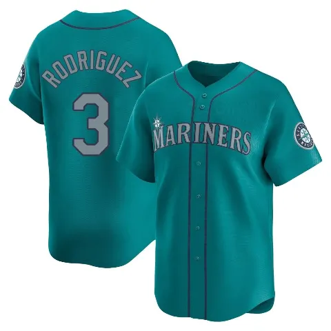Youth Seattle Mariners ＃3 Alex Rodriguez Aqua Limited Alternate Jersey