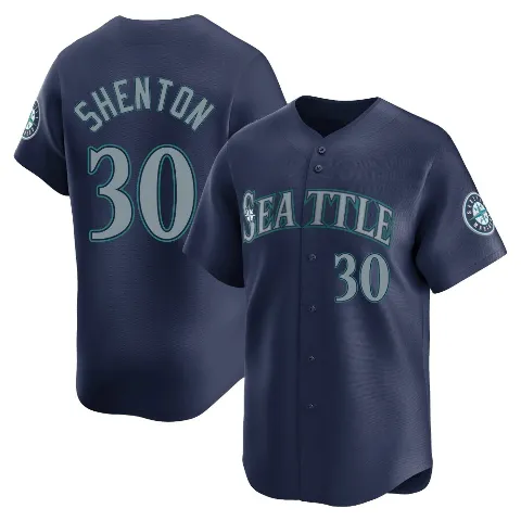 Youth Seattle Mariners ＃30 Austin Shenton Navy Limited Road Jersey