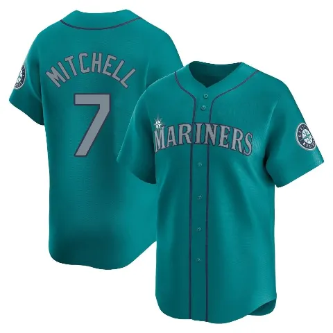 Youth Seattle Mariners ＃7 Kevin Mitchell Aqua Limited Alternate Jersey