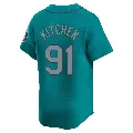 Youth Seattle Mariners ＃91 Austin Kitchen Aqua Limited Alternate Jersey