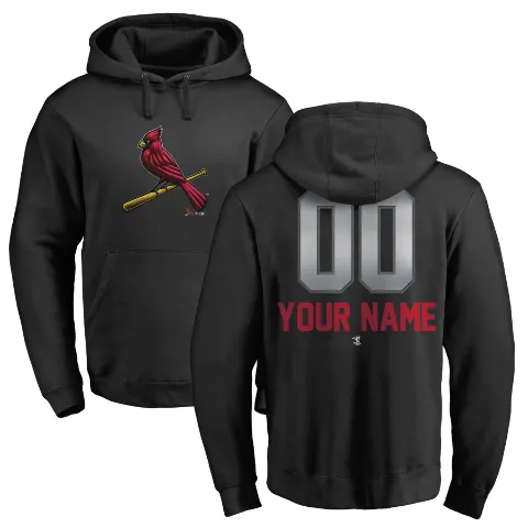 Youth St. Louis Cardinals ＃00 Custom Hoodie Black Custom Midnight Mascot Pullover Hoodie -