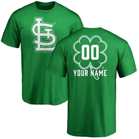 Youth St. Louis Cardinals ＃00 Custom T-Shirt Green Dubliner Custom Name & Number T-Shirt - Kelly