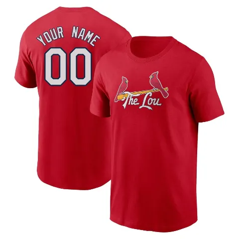 Youth St. Louis Cardinals ＃00 Custom T-Shirt Red Custom 2024 City Connect Fuse Name & Number T-Shirt