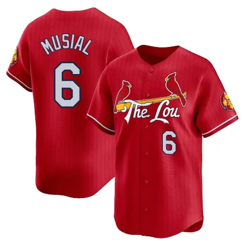 Youth St. Louis Cardinals ＃6 Stan Musial Red Limited 2024 City Connect Jersey