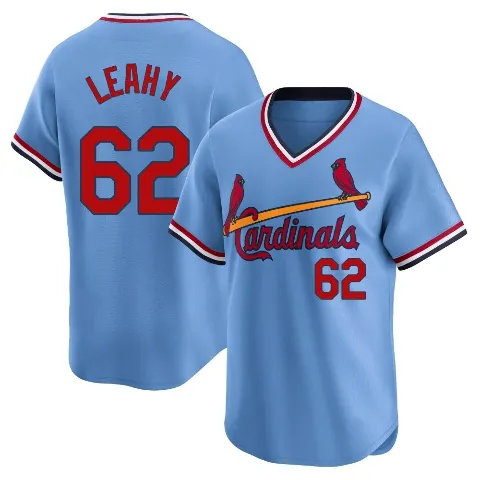 Youth St. Louis Cardinals ＃62 Kyle Leahy Light Blue Limited Cooperstown Collection Jersey